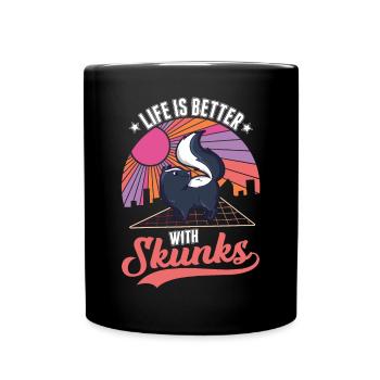 La vie est meilleure avec une moufette - Mug uni - noir - Devant