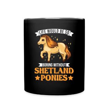 Shetland Pony Geschenk Shetty - Tasse einfarbig - Schwarz - Vorne