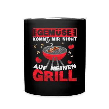 Grillen Grillmeister Grill Kein Gemüse - Tasse einfarbig - Schwarz - Vorne