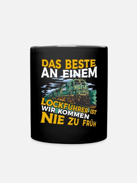Lockführer Eisenbahn - Tasse einfarbig - Schwarz