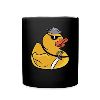 Pirate Rubber Duck Kids Cute Yellow Bath Duckie Du - Mug uni - noir - Devant