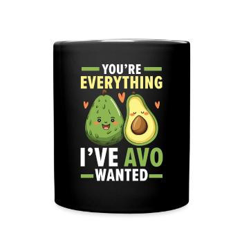 Avocado Paar Beziehung Avocado Frucht Guac - Tasse einfarbig - Schwarz - Vorne