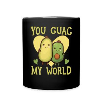 Avocado Paar Beziehung Avocado Frucht Guac - Tasse einfarbig - Schwarz - Vorne