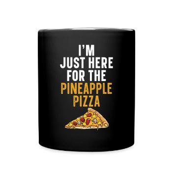 Pizza Und Ananas Tropische Früchte Pizzaesser - Tasse einfarbig - Schwarz - Vorne