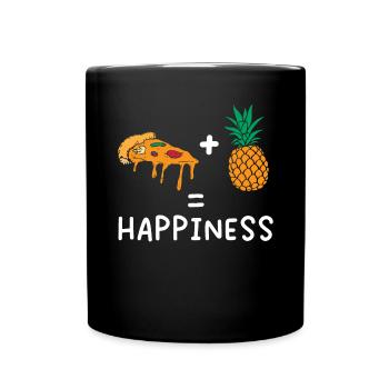 Pizza And Pineapple Tropical Fruit Pizza Eater - Full Colour Mug - black - Front