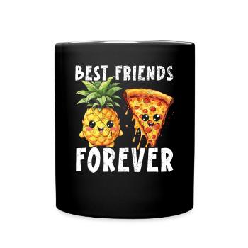 Pizza And Pineapple Tropical Fruit Pizza Eater - Full Colour Mug - black - Front
