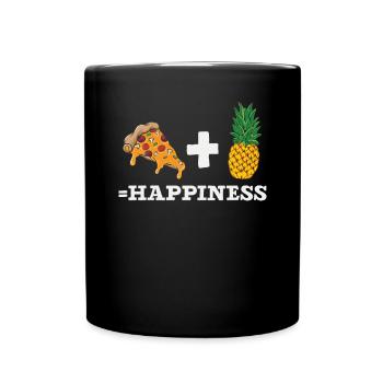 Pizza And Pineapple Tropical Fruit Pizza Eater - Full Colour Mug - black - Front