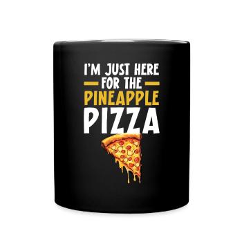 Pizza Und Ananas Tropische Früchte Pizzaesser - Tasse einfarbig - Schwarz - Vorne