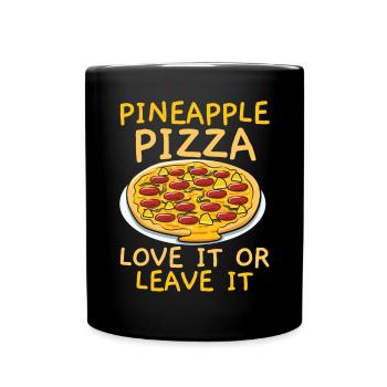 Pizza And Pineapple Tropical Fruit Pizza Eater - Full Colour Mug - black - Front