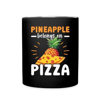 Pizza And Pineapple Tropical Fruit Pizza Eater - Full Colour Mug - black - Front