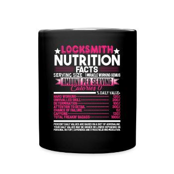 Locksmith Locksmith Nutrition Facts - Full Colour Mug - black - Front