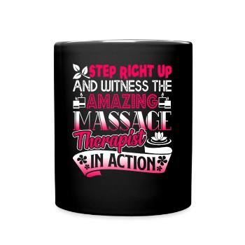 Massage Therapist Massage Therapist In Action - Full Colour Mug - black - Front