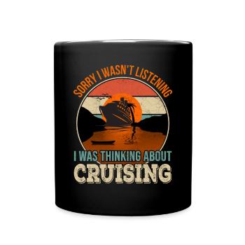 Désolé de ne pas avoir écouté, je pensais - Mug uni - noir - Devant