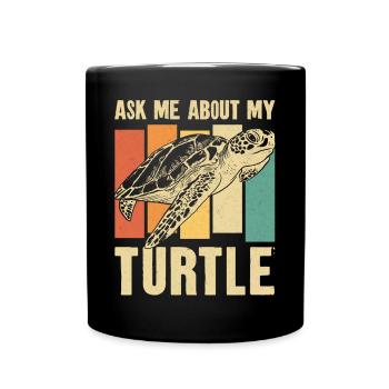 Sea Turtle Tortoise Retro Vintage - Mug uni - noir - Devant