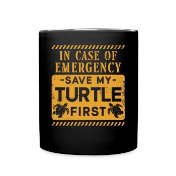 Sea Turtle Tortoise In Case Of - Full Colour Mug - black - Front
