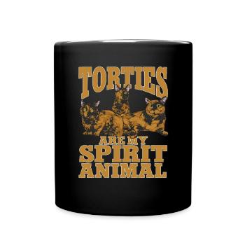 Schildpatt Katze Tortoiseshell Cat Tortie - Tasse einfarbig - Schwarz - Vorne