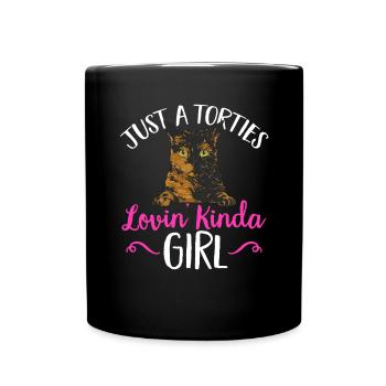 Schildpatt Katze Tortoiseshell Cat Tortie - Tasse einfarbig - Schwarz - Vorne