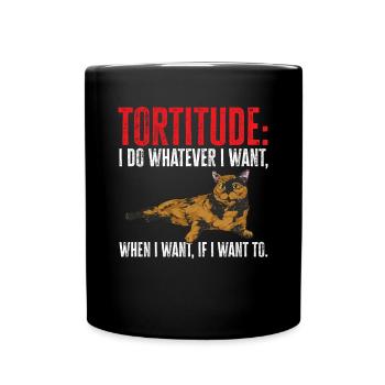 Schildpatt Katze Tortoiseshell Cat Tortie - Tasse einfarbig - Schwarz - Vorne