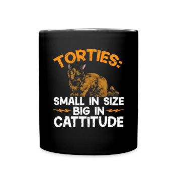 Schildpatt Katze Tortoiseshell Cat Tortie - Tasse einfarbig - Schwarz - Vorne