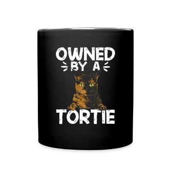 Schildpatt Katze Tortoiseshell Cat Tortie - Tasse einfarbig - Schwarz - Vorne