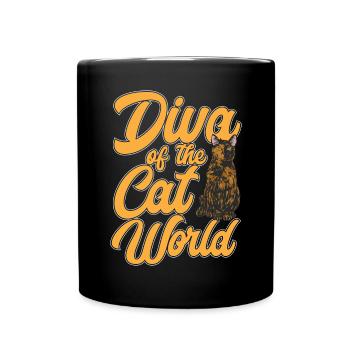 Schildpatt Katze Tortoiseshell Cat Tortie - Tasse einfarbig - Schwarz - Vorne