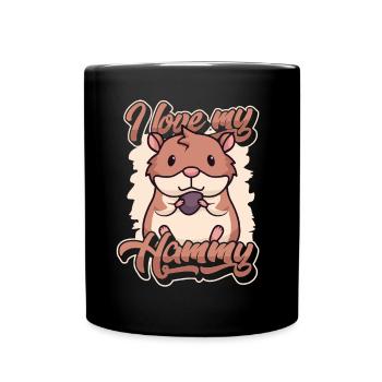 I love my Hammy European Hamster Golden Hamster - Full Colour Mug - black - Front