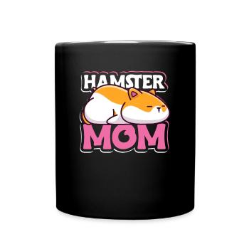 Hamster Mom Goldhamster Zwerghamster Feldhamster - Tasse einfarbig - Schwarz - Vorne