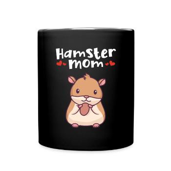 Hamster Mom Goldhamster Zwerghamster Feldhamster - Tasse einfarbig - Schwarz - Vorne