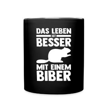 Nagetier Biberliebhaber Biber - Tasse einfarbig - Schwarz - Vorne