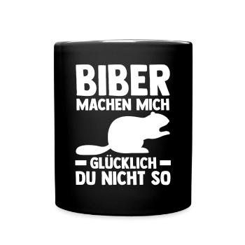 Nagetier Biberliebhaber Biber - Tasse einfarbig - Schwarz - Vorne