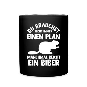 Nagetier Biberliebhaber Biber - Tasse einfarbig - Schwarz - Vorne