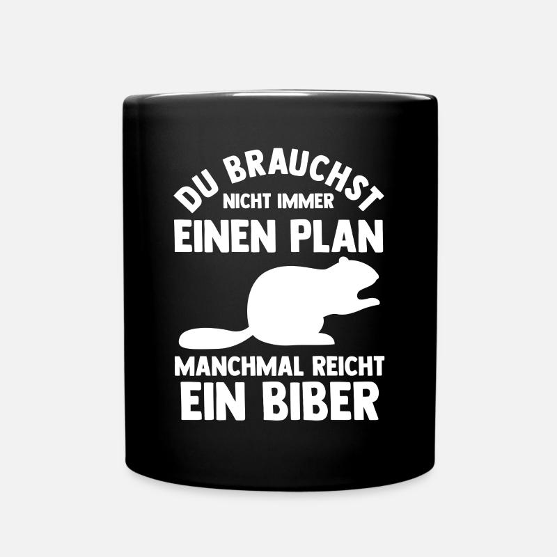 Nagetier Biberliebhaber Biber - Tasse einfarbig - Schwarz
