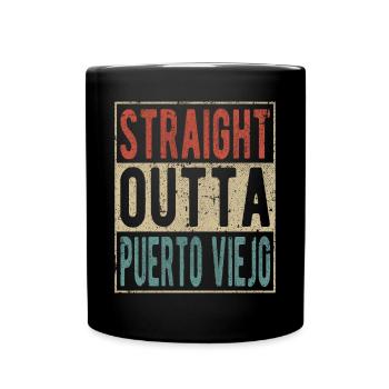 Tout droit à Puerto Viejo - Mug uni - noir - Devant