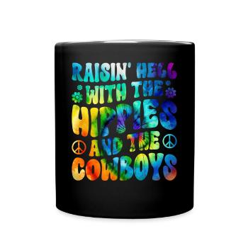 Tie dyeing peace - Full Colour Mug - black - Front