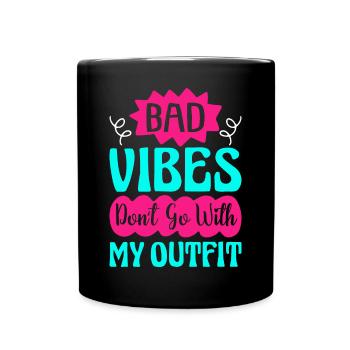 Hippie Peace Groovy - Full Colour Mug - black - Front
