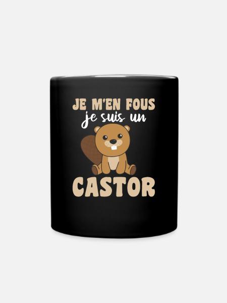 Je m’en fous je suis un castor - Sweet Beaver - Mug uni - noir