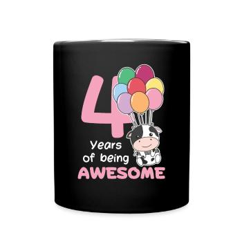 Vache pour les enfants de 4 ans - Mug uni - noir - Devant