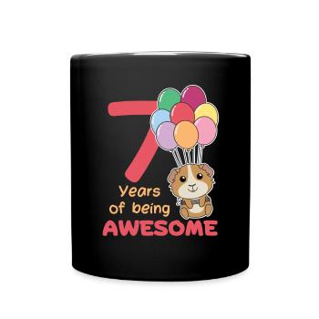 Cochons d’Inde pour leurs enfants de 7 ans sept - Mug uni - noir - Devant