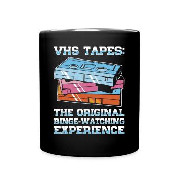 Vintage Movie Lover Retro Vhs Kassette 80er 90er - Tasse einfarbig - Schwarz - Vorne