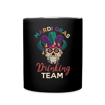 Mardi Gras Trinkteam - Tasse einfarbig - Schwarz - Vorne