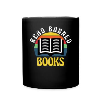 Verbotene Bücher lesen Buchliebhaber - Tasse einfarbig - Schwarz - Vorne
