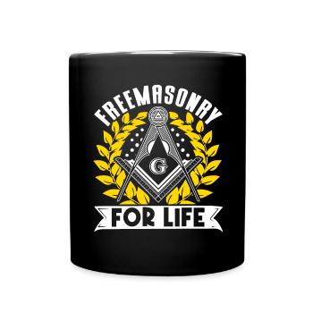 Masonic Freemasonry Fraternal - Tasse einfarbig - Schwarz - Vorne