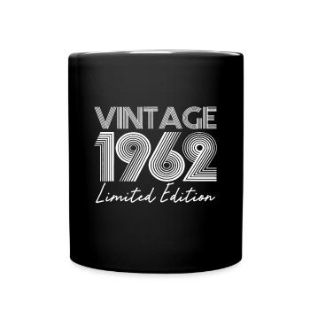 Vintage 60 Jahre altes Geschenk lustig 1962 60. Geburtstag - Tasse einfarbig - Schwarz - Vorne