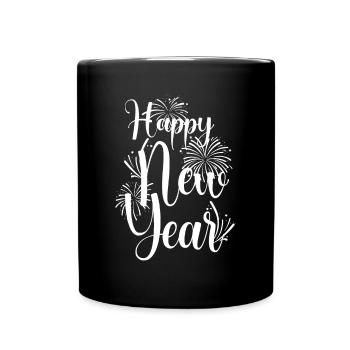 Silvester 2023 Feier Party Geschenk Happy Ne - Tasse einfarbig - Schwarz - Vorne