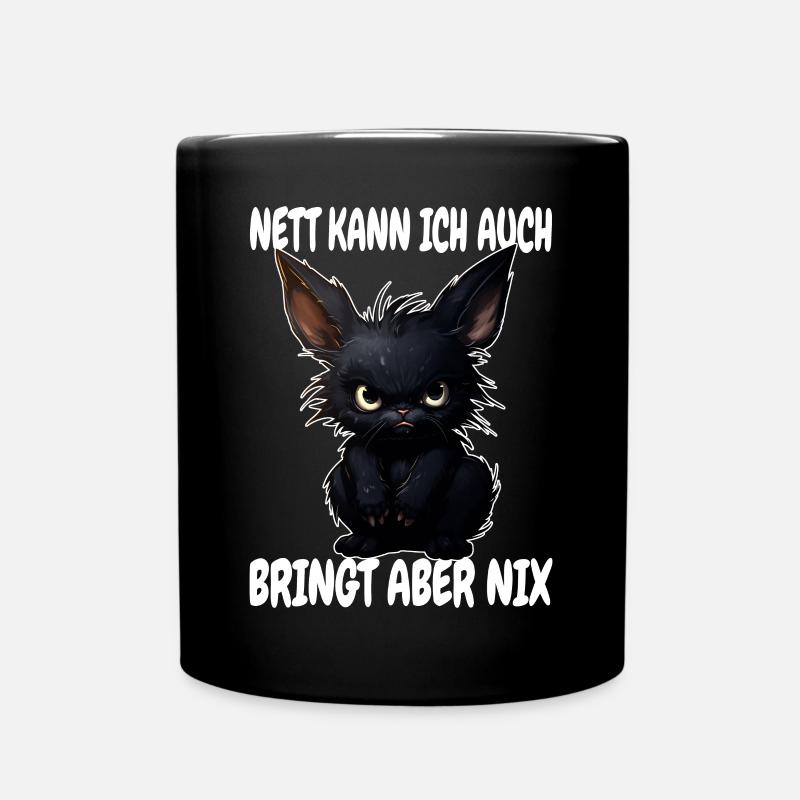Nett Kann Ich Auch Bringt Aber Nix Schwarzer Hase - Tasse einfarbig - Schwarz