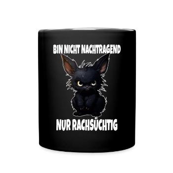 Nicht Nachtragend Nur Rachsüchtig Schwarzer Hase - Tasse einfarbig - Schwarz - Vorne