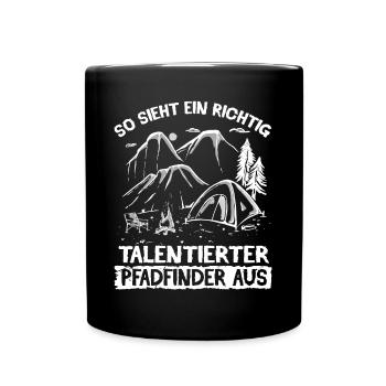 Pfadfinder Jugendgruppe Zeltlager Lagerfeuer - Tasse einfarbig - Schwarz - Vorne