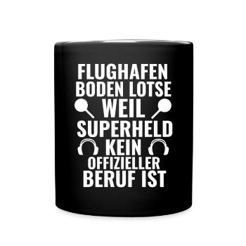 Flughafen Bodenlotse Marshaller Beruf Luftfahrt - Tasse einfarbig - Schwarz - Vorne