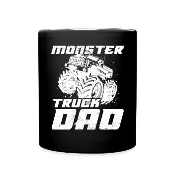 Monster Truck Dad Father's Day Dad Monster Trucks - Full Colour Mug - black - Front