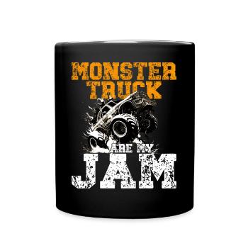 Monster Truck Are My Jam Monster Trucks - Full Colour Mug - black - Front